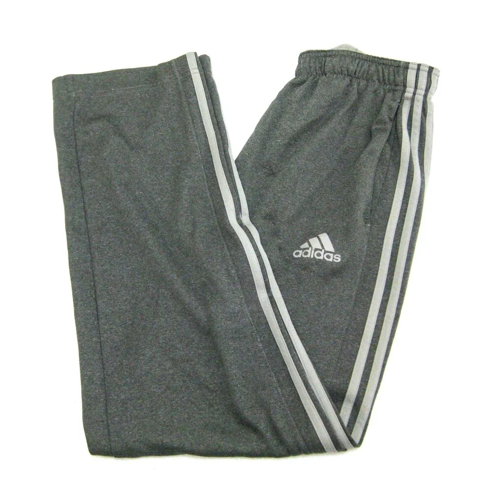 Adidas Track Pants Mens Medium Gray Athletic Sweatpants Jogger Logo Pockets